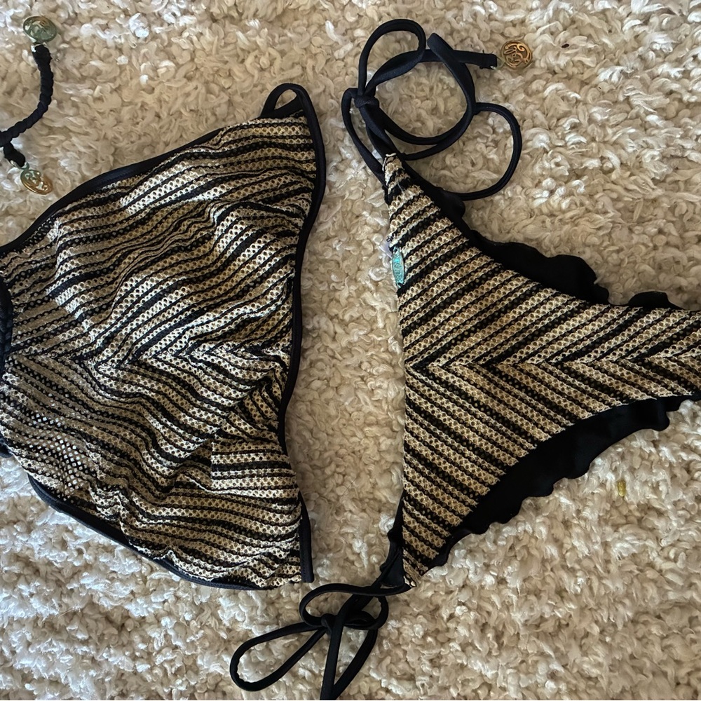 Luli Fama Black and Gold Bikini
